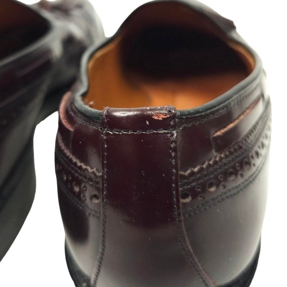 Allen Edmonds Manchester Tassel Wingtip Loafer Mens Size 10 AA Leather Burgundy - Picture 8 of 12